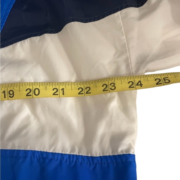 Vtg Nike ‘90s Blue Colorblock Windbreaker pullover 1/4 zip Jacket size large - Picture 9 of 10